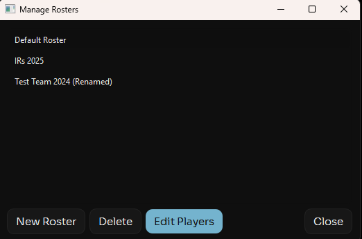 Roster Management Menu